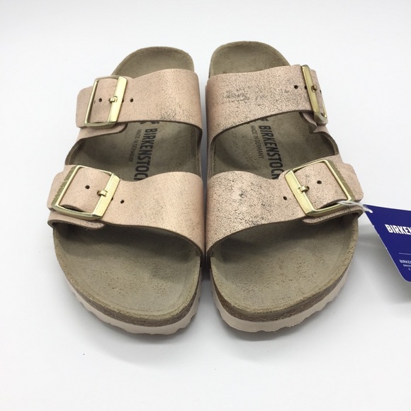 Birkenstock Arizona Washed Metallic Rose Gold Size 39 - Picture 3 of 6